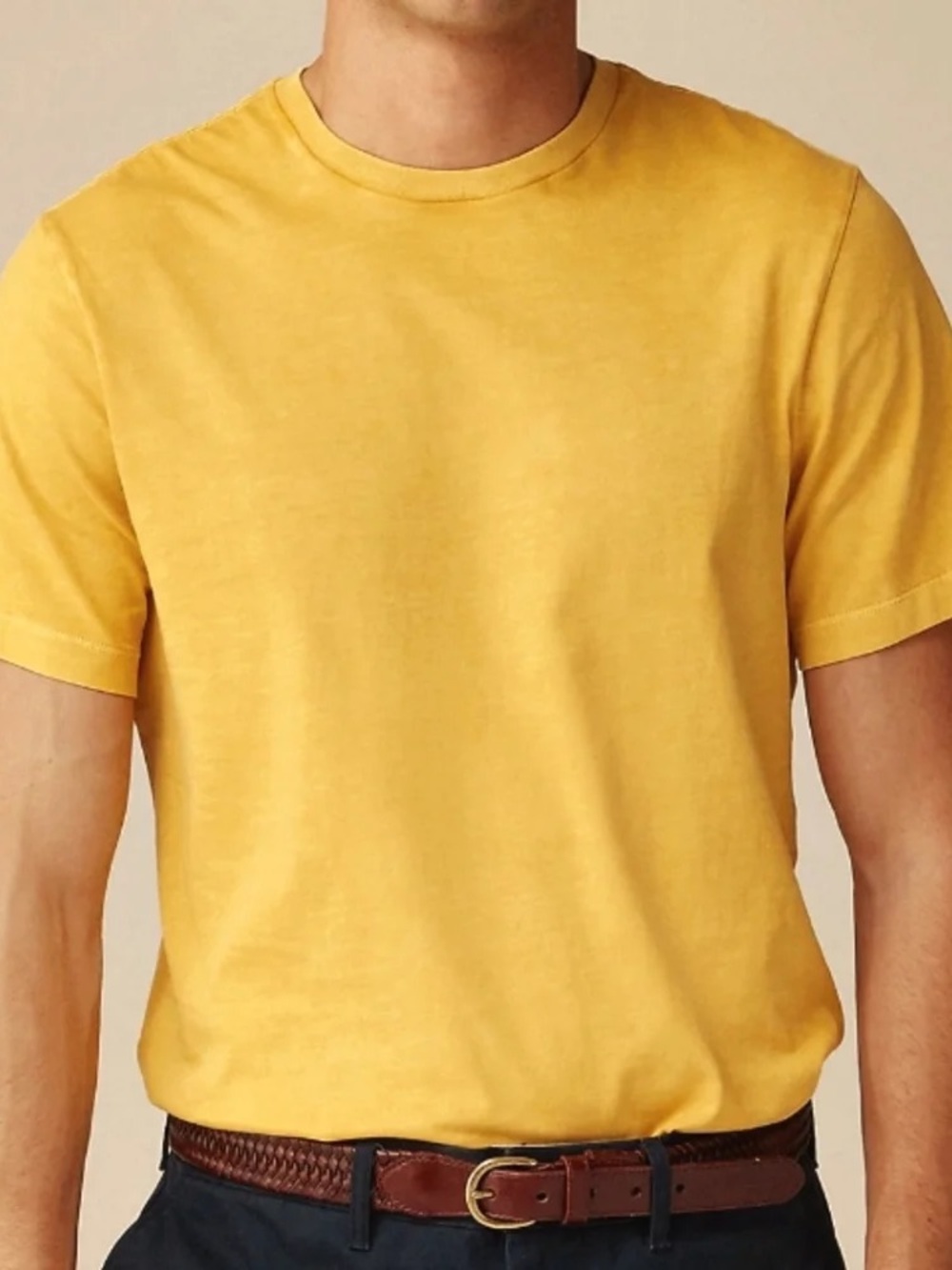 J. Crew Men's Short Sleeve Crew Neck Tee in Firefly Yellow